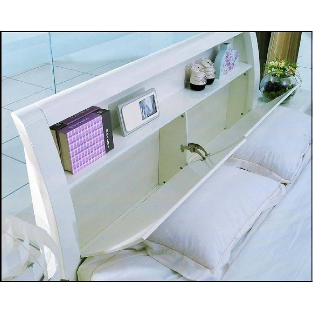 Madrid High Gloss Storage Ottoman Bedframe