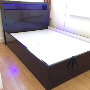 Madrid High Gloss Storage Ottoman Bedframe