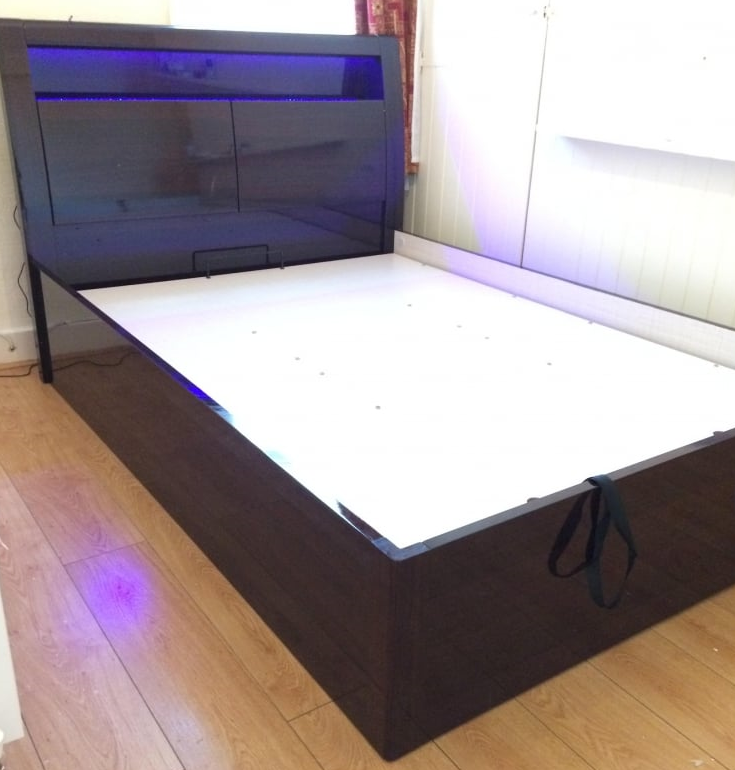 Madrid High Gloss Storage Ottoman Bedframe