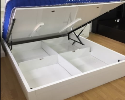 Madrid High Gloss Storage Ottoman Bedframe